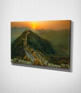 The Great Wall Of China Canvas - 30 x 40 cm - Landschap - Schilderij - Canvas - Slaapkamer - Wanddecoratie  - Slaapkamer - Foto op canvas