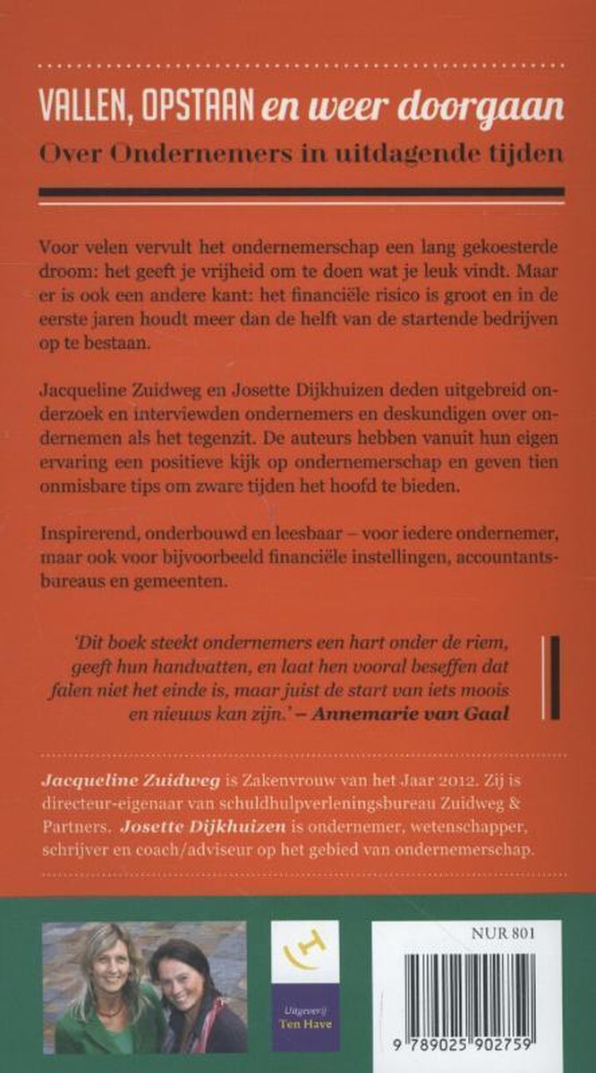 Vallen, opstaan en weer doorgaan - back cover