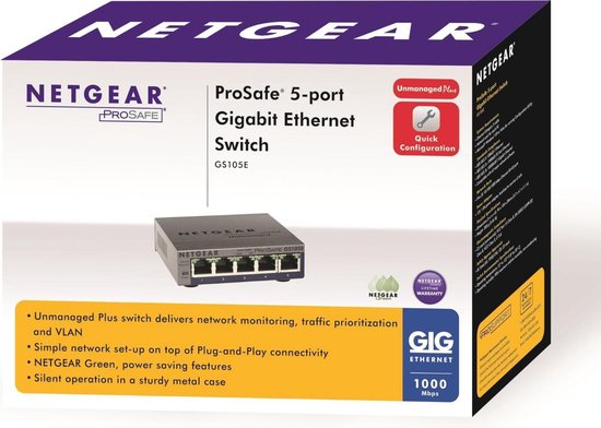Netgear ProSAFE GS105E - Netwerk Switch - Smart Managed - 5 Poorten - Netgear
