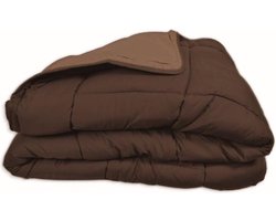 Bedrukt Dekbed Hoesloos Wasbaar Zonder Overtrek Extra Breed - Chocolade & Mokka 160x220cm - Chocolade bruin / Mokka bruin