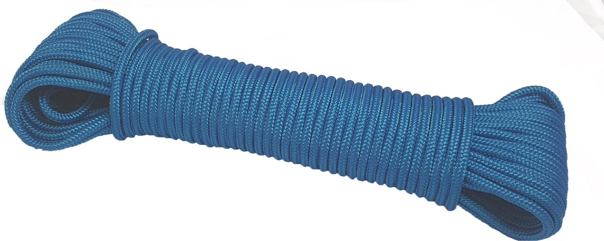 Polyester Touw - 25 meter – 5mm - Kobalt Blauw – Gevlochten koord - Bundel  | bol.com