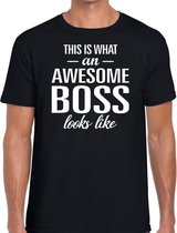 Awesome Boss tekst t-shirt zwart heren M