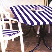 Vier blauwe tuinstoelkussens