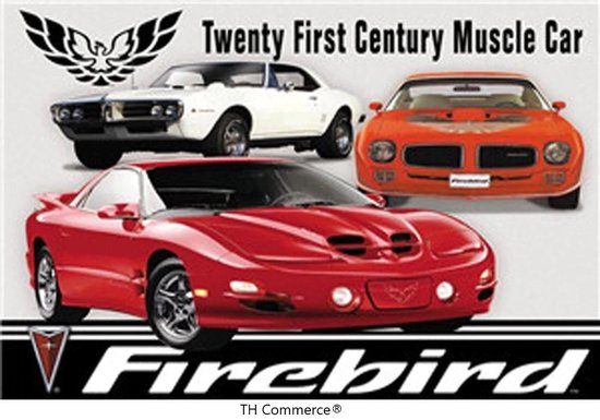 TH Commerce - Pontiac Firebird Muscle Car - Metalen Vintage Decoratie Wandbord - Garage - Reclamebord - Muurplaat - Retro - Wanddecoratie -Tekstbord - Nostalgie - 30 x 20 cm 0826