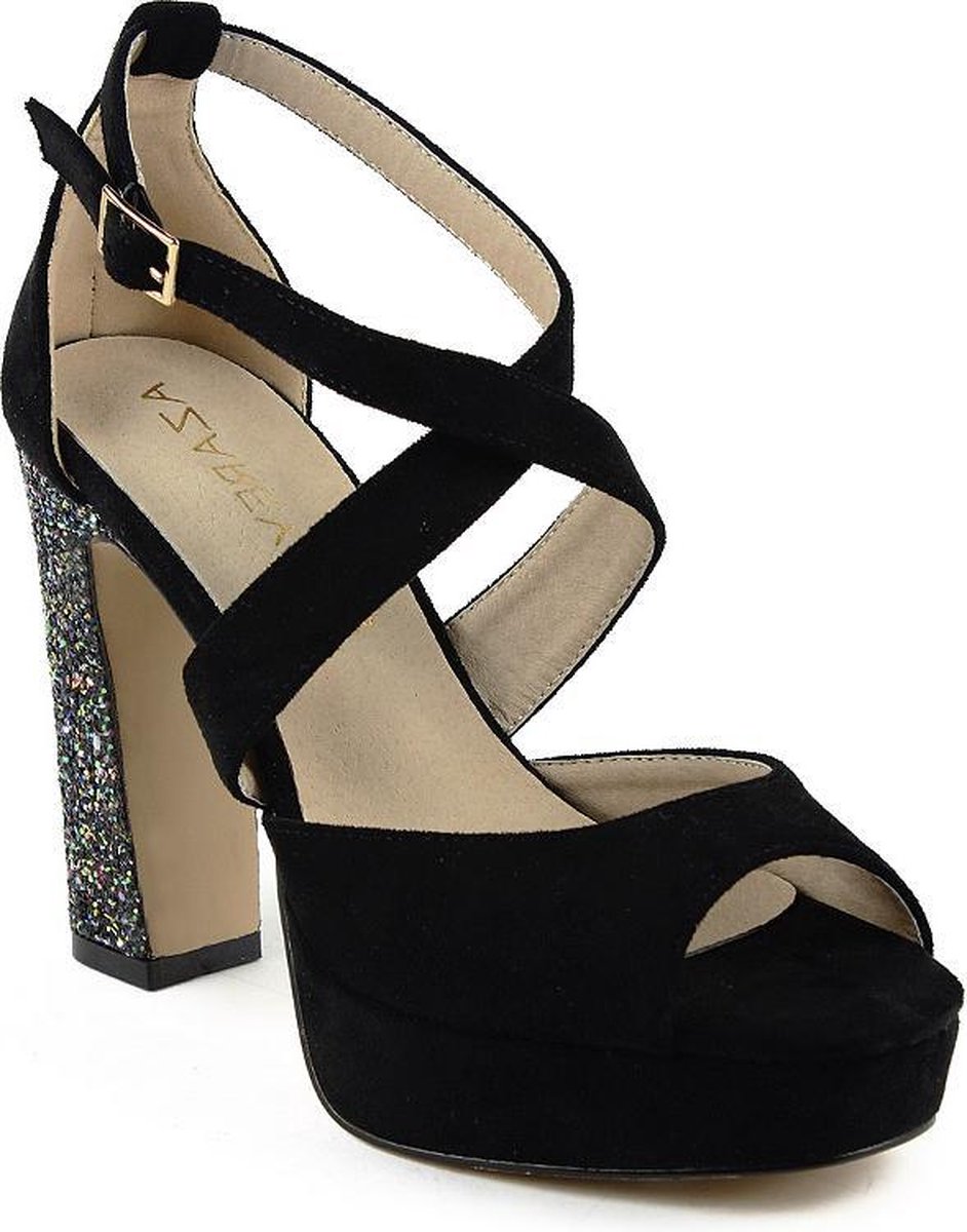 Sandalettes met glitterhak, maat 40 | bol.com