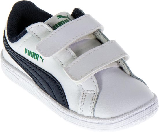 Puma Smash Fun L V Sneakers - Maat 25 - Jongens - wit/blauw/groen | bol.com