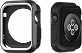 DrPhone FC10 - Dual TPU Sport Siliconen Case - Volledige bescherm Case Geschikt voor - Apple Watch 40mm - Rubber Case - Zwart/Wit