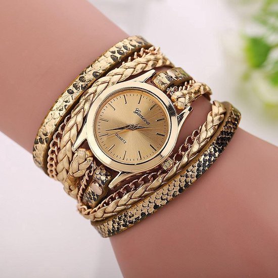Geneva Horloge Armband Goudkleurig