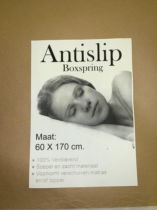 Antislip Matrasonderlegger - Voor Matras, Topper en Boxspring - 60 x 170 cm - wit