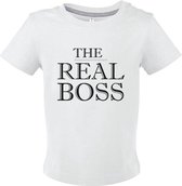 Baby shirtje "the real Boss" maat 9 mnd