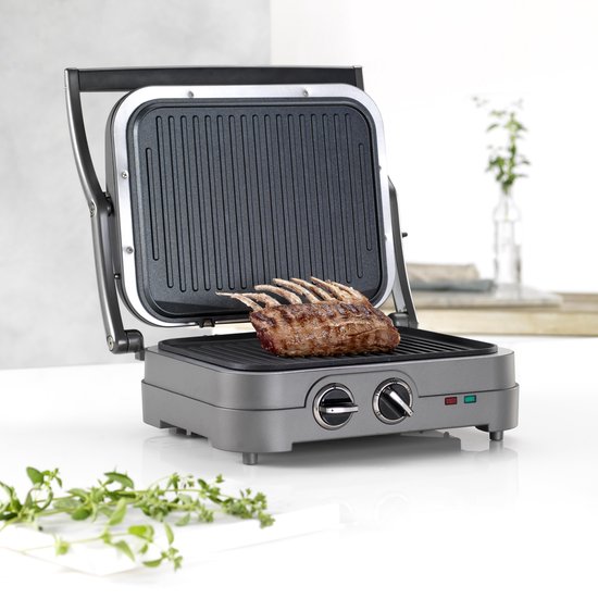 Cuisinart Griddler Elite Grill Contactgrill GR47E - PFAS Vrij - Grillen / Barbeque / Panini - Afwasbare platen - Tot 240 °C - Cuisinart