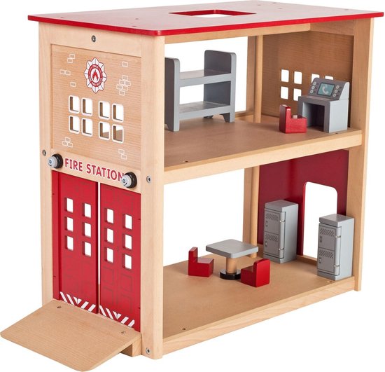 Tidlo Fire Station & Accessories Set Blank/rood 54 Cm