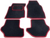 Bavepa complet tapis de voiture en feutre à l'aiguille noir avec bord rouge Toyota Yaris 5 portes 2003-2006