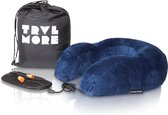 TravelMore Memory Foam Reiskussen Set De Luxe inclusief Oogmasker & Oordopjes – Traagschuim Comfort Nek Kussen - Vliegtuig Kussen - Reiskussentje - Travel Pillow - Neksteun Voor Re