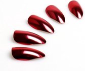 24 Stuks Nepnagels Spiegeleffect | Rood | Mirror Nagels | Cosmetica Accessoires