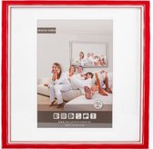 3D Houten Wissellijst - Fotolijst - 60x60 cm - Helder Glas - Rood / Wit met Spacer