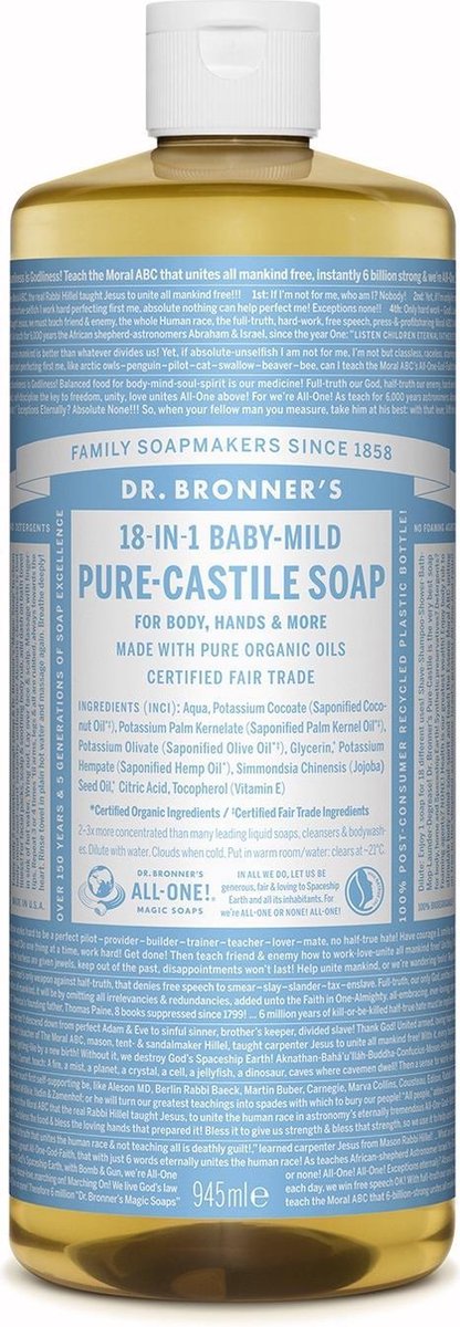 Dr. Bronner Liquid Soap Baby Mild - 944 ml - Douchegel