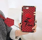 iPhone 7 / 8 - Luxe Siliconen TPU backcover - Love Roos - rood