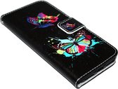 Vlinder kleuren kunstleer hoesje Geschikt voor iPhone 8 Plus/ 7 Plus