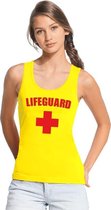 Sexy lifeguard/ strandwacht mouwloos shirt geel dames XL