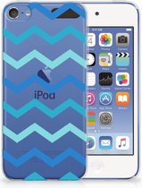 Geschikt voor iPod Touch 5 | 6 Uniek TPU Hoesje Zigzag Blauw