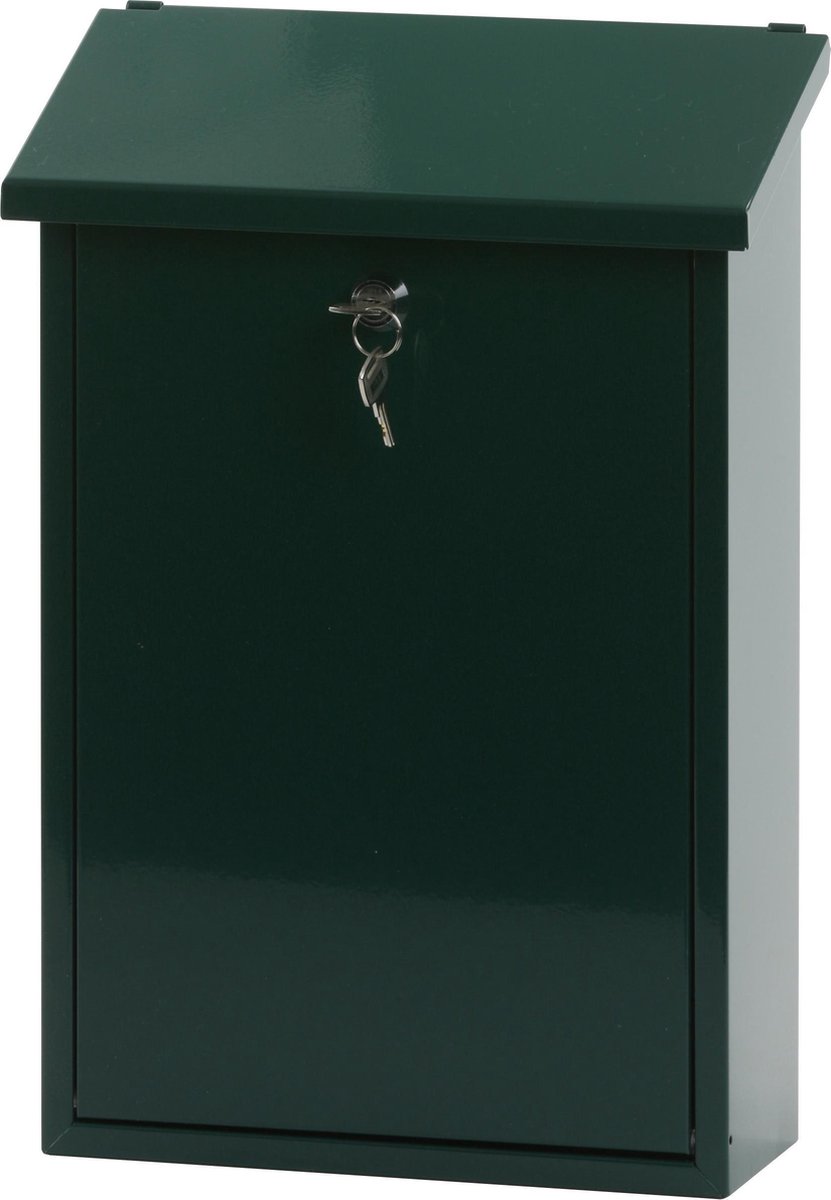 Stalen brievenbus groen - 40x25x10 cm