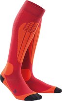 CEP Ski Thermo compressiesokken (cranberry/oranje)