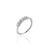 Infinitois - I02R001 - Ring - Gezet met 5x Zirkonia - 3mm Breed - Maat 54 - Gerhodineerd  Zilver 925