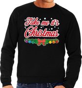 Foute kersttrui / sweater voor heren - zwart -Take Me Its Christmas 2XL (56)