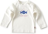 Little Label - baby raglan shirt - off white - maat: 62 - bio-katoen