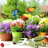 Bloemen tuin vlinder decoratie - 25 stuks in  vrolijke kleuren - geschikt voor bloembak - bloempot - boeket  - BUTTERFLYPLANTEN -