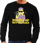 Fout paas sweater zwart  donder op met je Pasen voor heren M