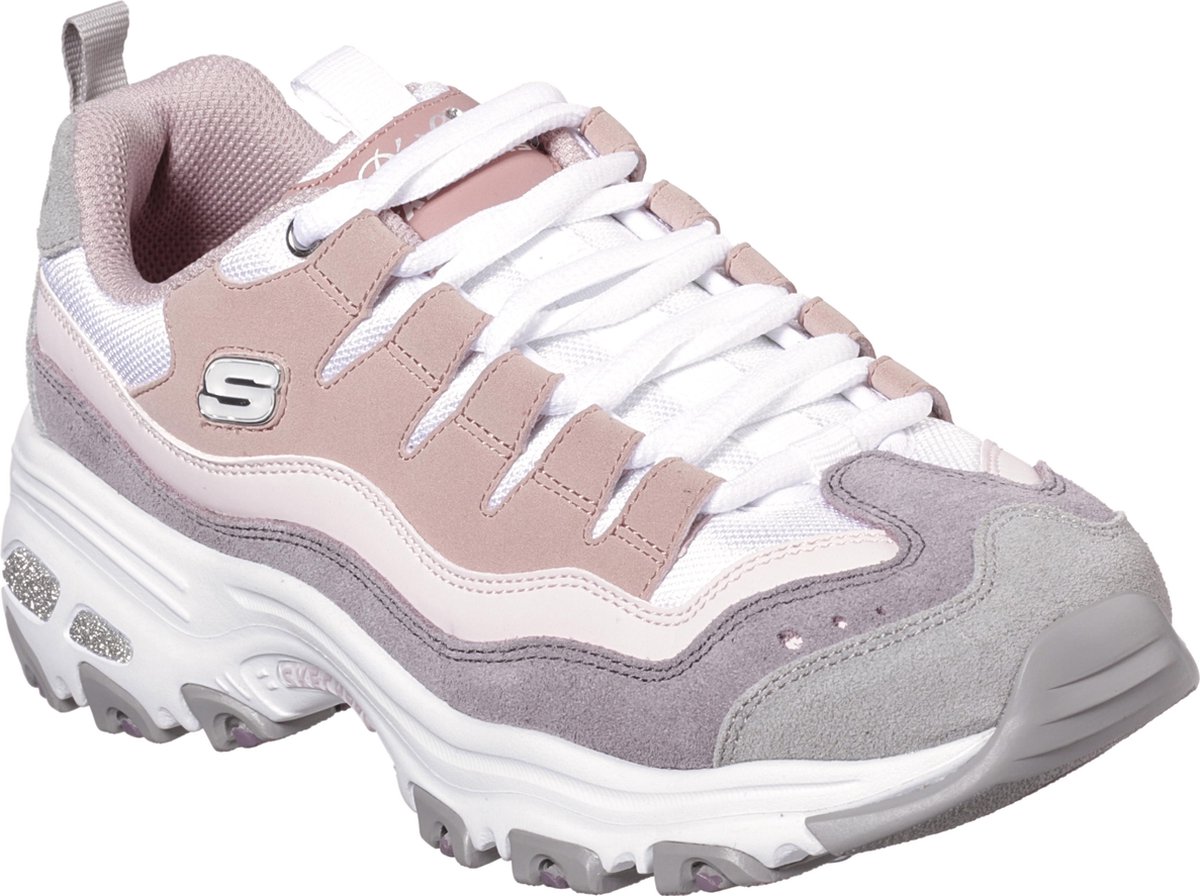 Skechers D'Lites Sure Thing Dames Sneakers - Roze - Maat 37 | bol.com