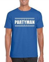 Partyman t-shirt blauw heren S