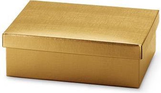 Luxe geschenkdoos met deksel karton GOUD, 30x20x10cm (10 stuks) | bol.com