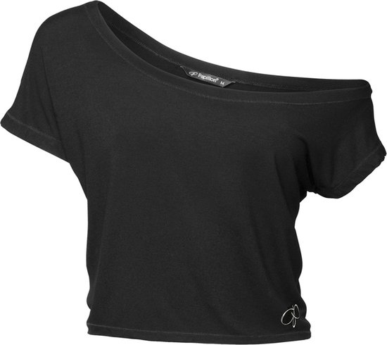 Sport Shirt Dames Papillon 10PA2240 - Zwart Dansshirt - Korte Danstop - Zumba Kleding - Zumba Shirt - Maat S