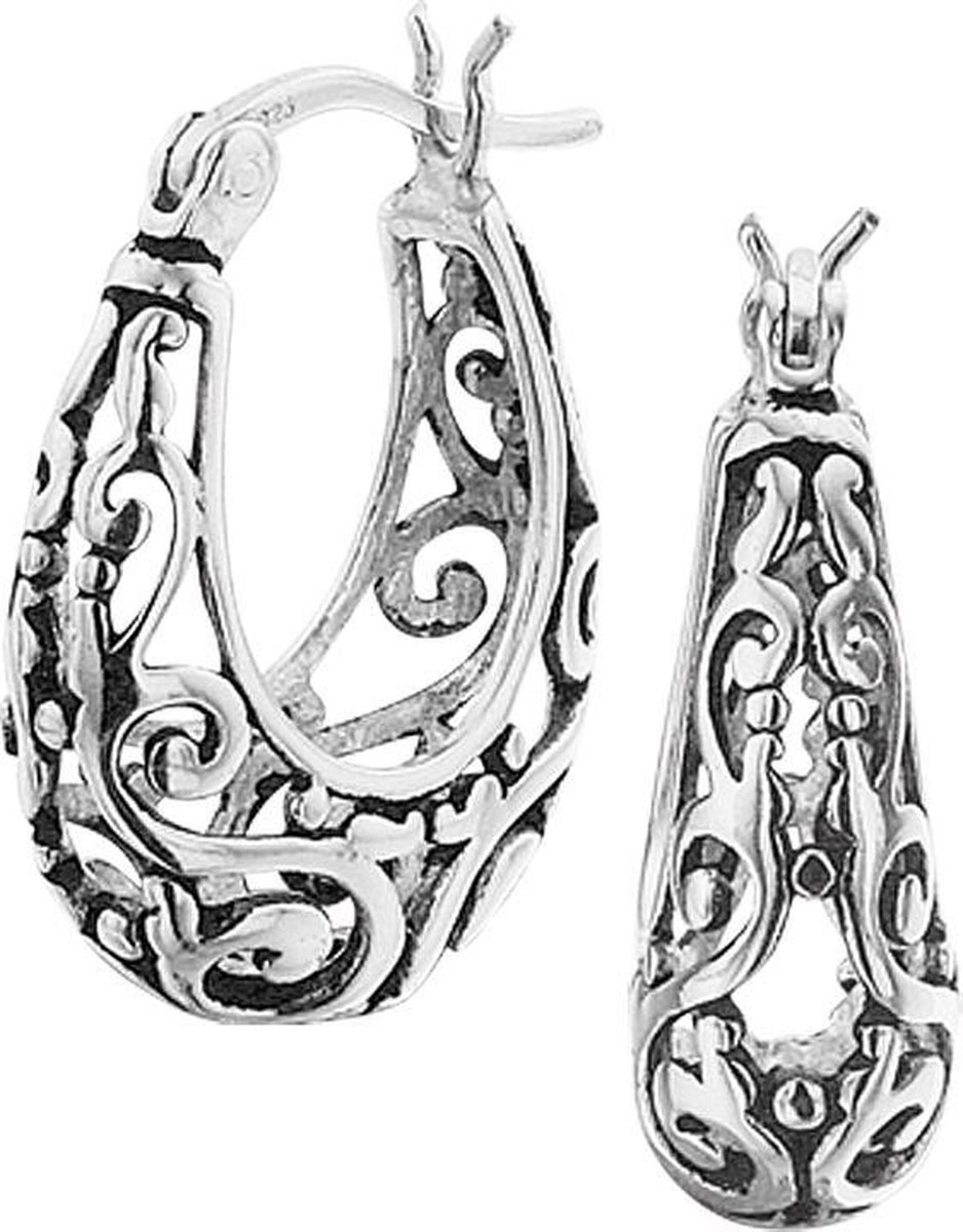 The Jewelry Collection Oorringen Oxi Filigrain - Zilver