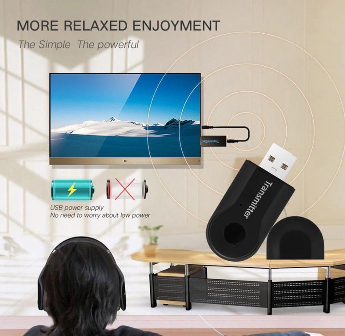 Bluetooth transmitter TV gehoorapparaat/ speakers draadloos verbinden bol