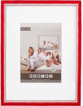 3D Houten Wissellijst - Fotolijst - 40x60 cm - Helder Glas - Rood / Wit met Spacer