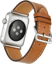 Bandje leer bruin geschikt voor Apple Watch 42-44mm