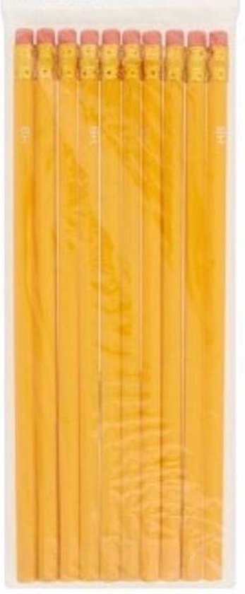 noTrash2003 100 stuks natuurlijke houtkleurige potloden met gum, HB, voorgeslepen, 19 cm lengte, voordeelverpakking duurzaam