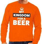 Oranje My Kingdom for a beer sweater - Trui voor heren - Koningsdag kleding L