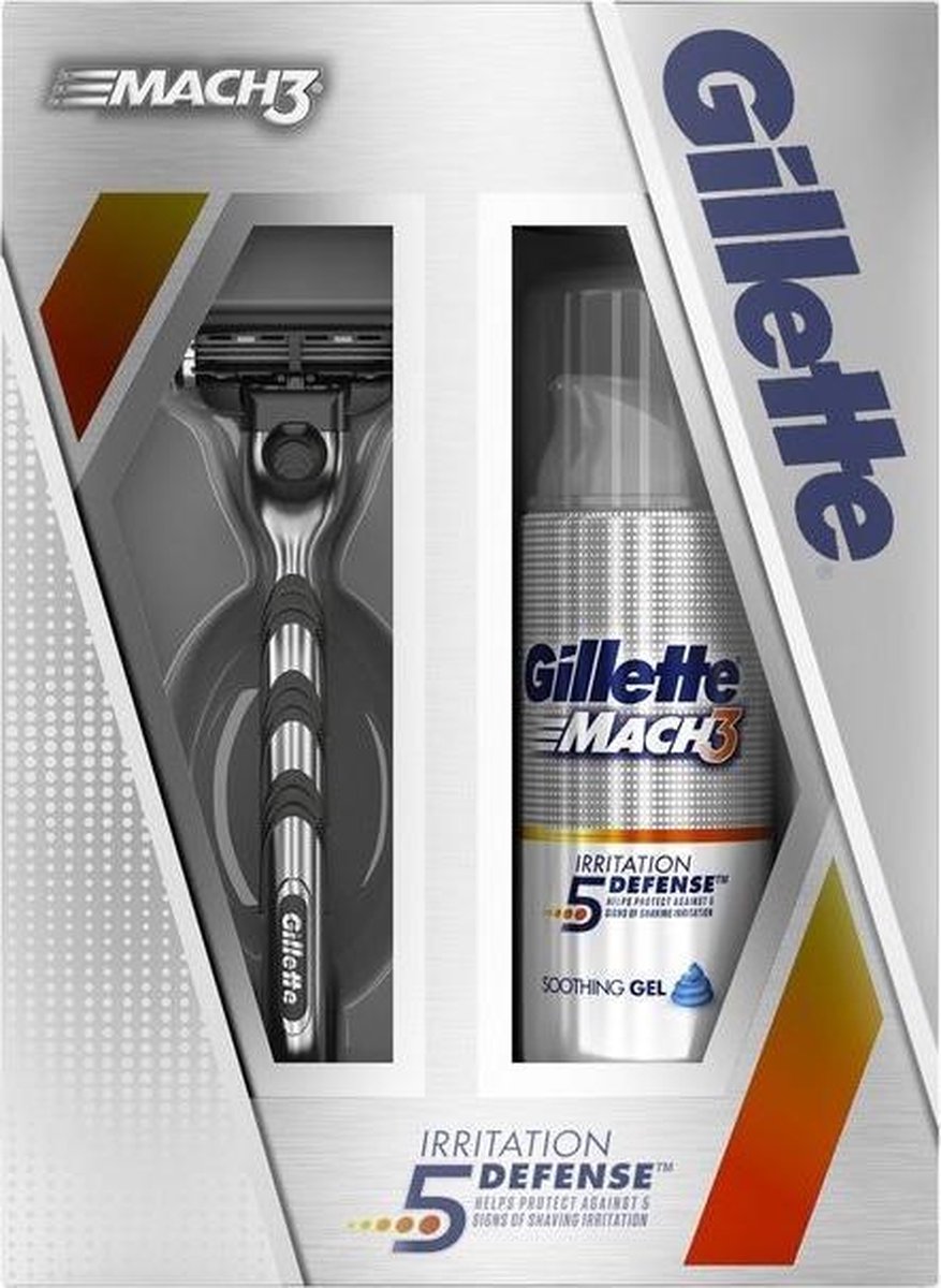 Gillette Mach3 - Giftset - Scheermes + Irritation Defense Scheergel