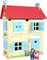 Poppenhuis - Verwijderbaar dak - Houten speelgoed vanaf 3 jaar