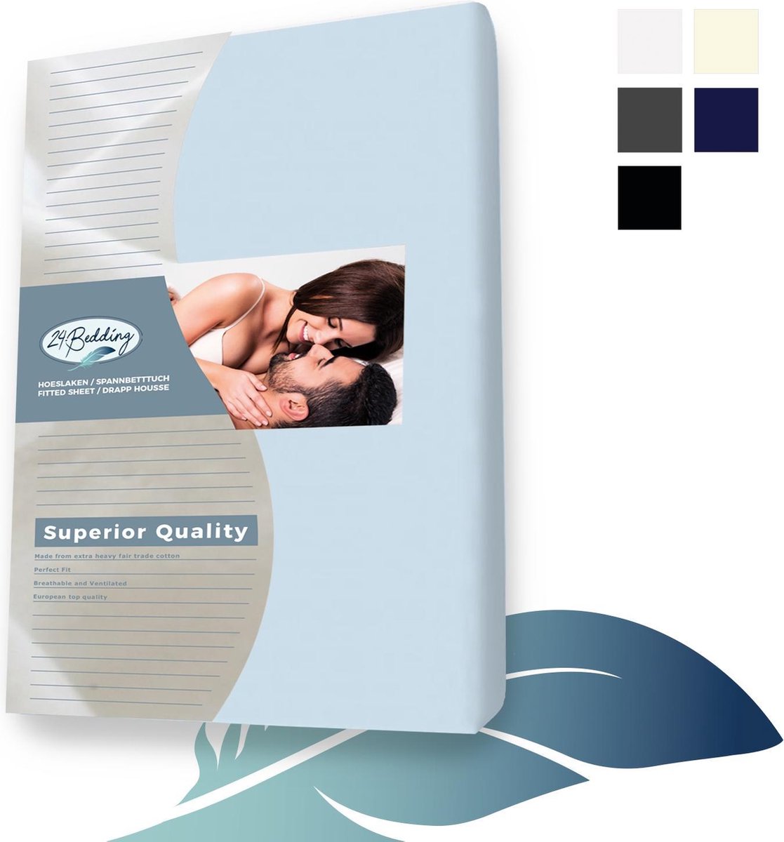 24-Bedding Jersey Topper Hoeslaken - Topdek Hoeslaken Jersey - 140x210 cm - Wit - 100% katoen - 5 t/m 15 cm hoogte.
