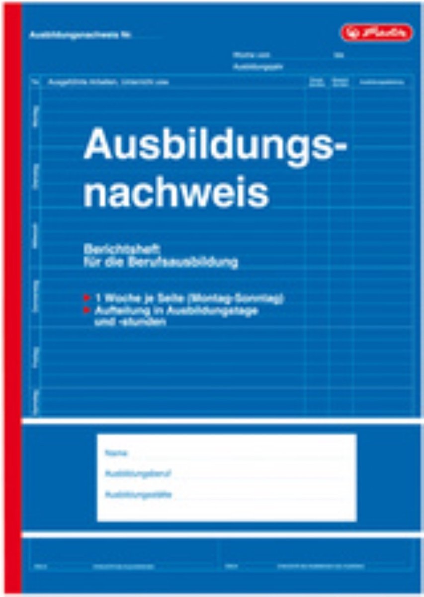 herlitz formulierboek Ausbildungsnachweis, A4, 28 vel, 80 g/m²