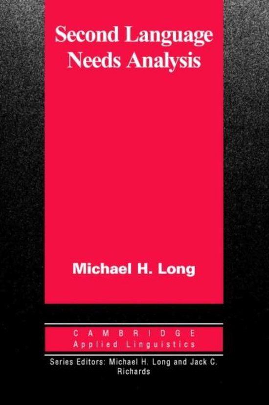 Second Language Needs Analysis - cover