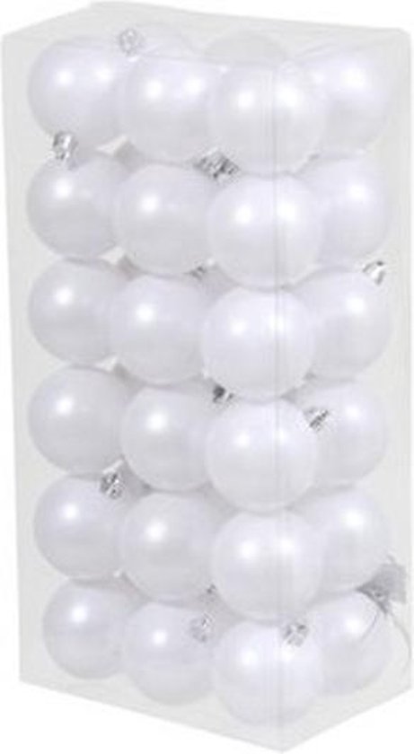 het kan Vaderlijk ga zo door 36x Witte kunststof kerstballen 6 cm - Mat - Onbreekbare plastic kerstballen  -... | bol.com