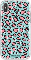 iPhone XS hoesje TPU Soft Case - Back Cover - Luipaard / Leopard print / Blauw