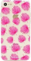 iPhone 7 hoesje TPU Soft Case - Back Cover - Pink leaves / Roze bladeren